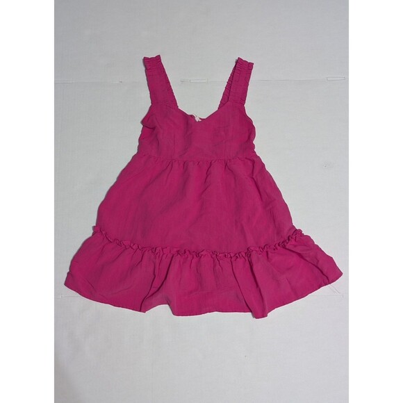 Blu Pepper Fuchsia Magenta Ruffle Hem Babydoll Mini Dress Womens Sz  S - Picture 2 of 12